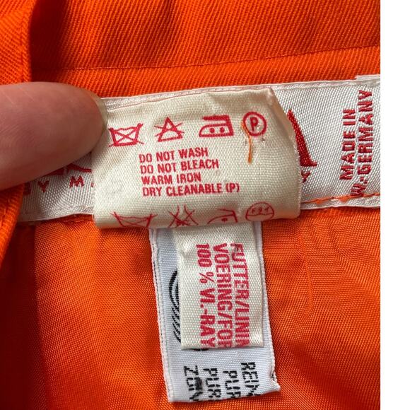 Vintage 80's Escada Orange Wool Knee Length Pencil Skirt Size Small - Picture 10 of 10